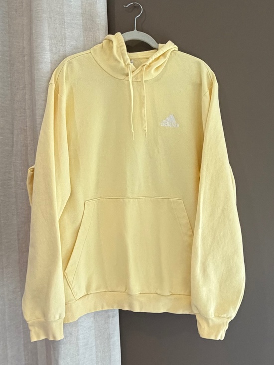 adidas Other - Adidas Yellow Hoodie Pullover Sweatshirt, Fleece, Soft Yellow, Size XL